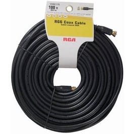 100-Ft. Black RG6U Coaxial Cable With F Connectors