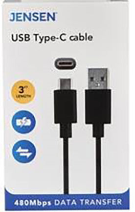 3FT USB 2.0A T USB-C CABLE