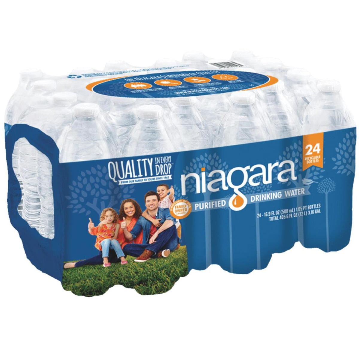 Niagara 0.5 Liter Bottled Purified Water (24-pack) - Steubenville, Oh 