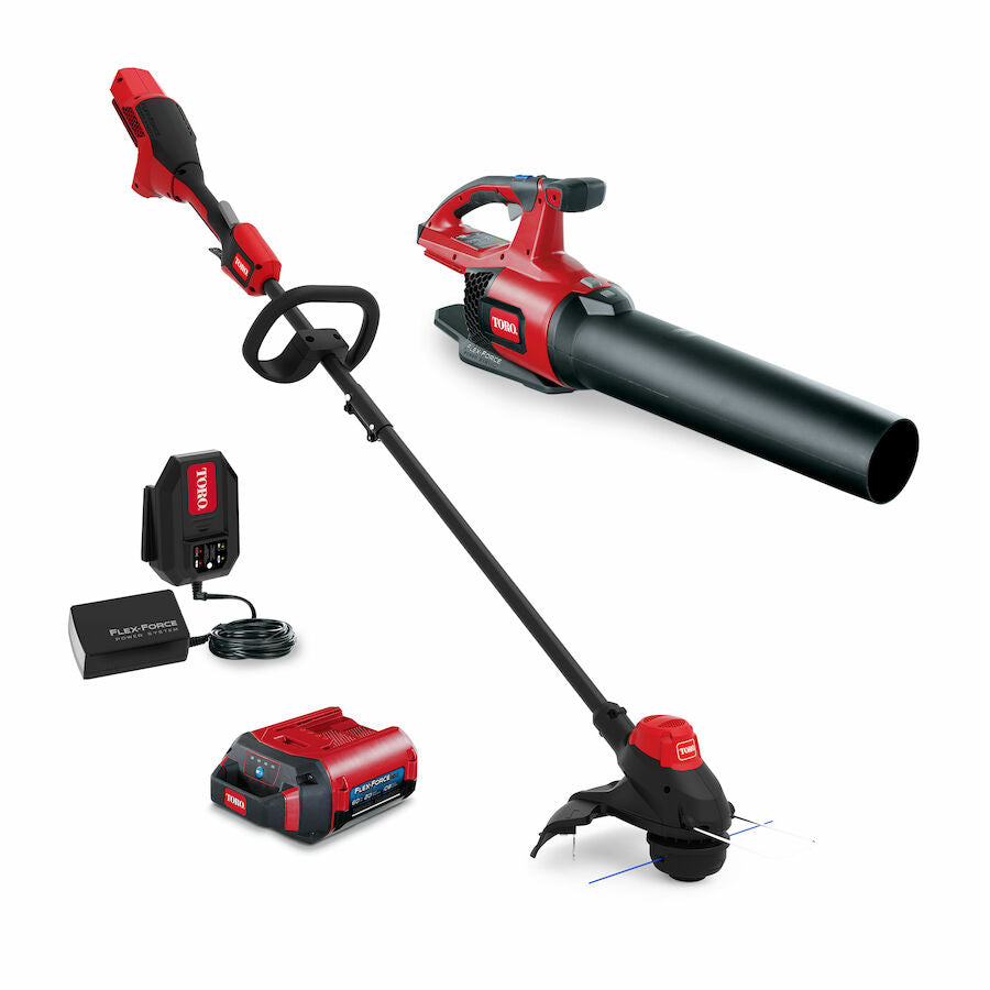 BLACK+DECKER 40-volt Max Cordless Battery String Trimmer and Leaf Blower  Combo Kit (Battery & Charger Included) in the Power Equipment Combo Kits  department at