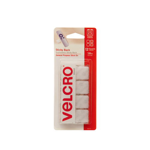 VELCRO® BRAND STICKY BACK SQUARES (7/8, White)