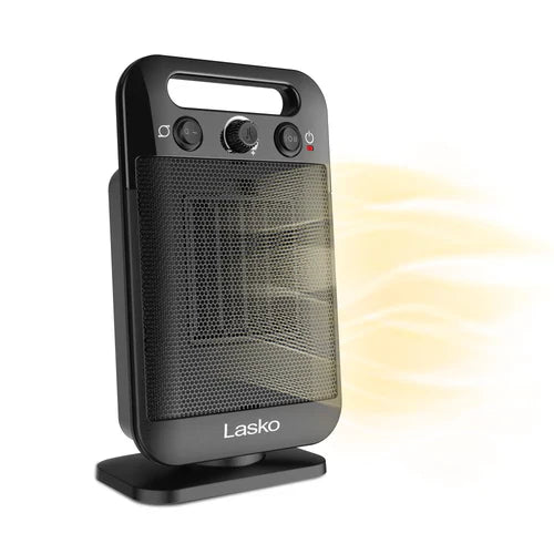 Lasko CD12100 Oscillating Personal Space Heater with Adjustable Thermostat (Black)