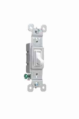 Pass & Seymour Trademaster® Grounding Toggle Switch, 15A/120V White (15A/120V, White)