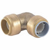 Brass Push Polybutylene Conversion Elbow Fitting, 90-Degree, 3/4-In.