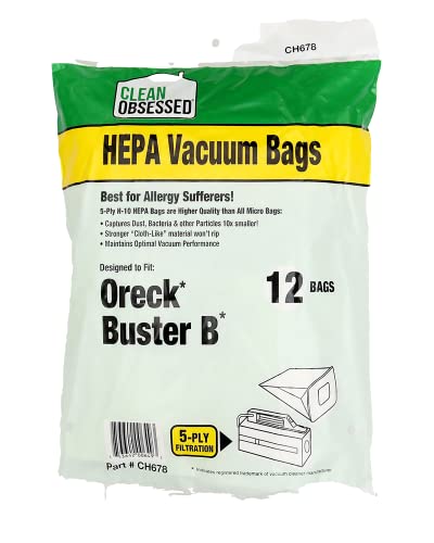 Clean Obsessed H-10 HEPA Bags Compatible for Oreck BB