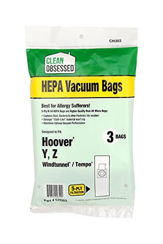 Clean Obsessed Hoover HEPA Vacuum Cleaner Bags Type Y 3 Bags