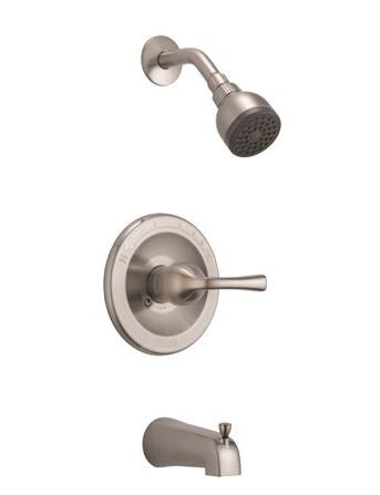Delta Foundations® Single Handle Tub And Shower In Stainless (Stainless)