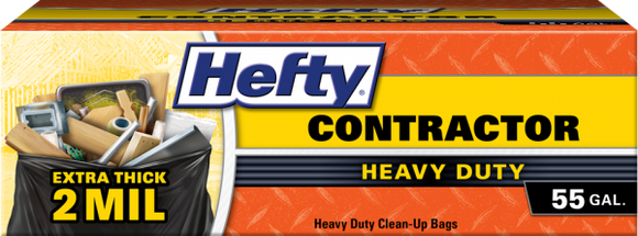 Hefty Contractor Extra Large Trash Bags Gray, 45-Gal., 22-Ct. (45 Gallon, Gray)