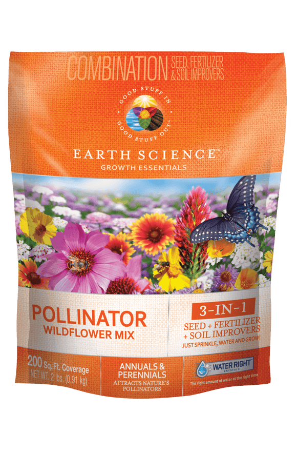 Earth Science 2 lbs. Pollinator All-In-One Wildflower Mix with Seed, Plant Food (2 lbs)