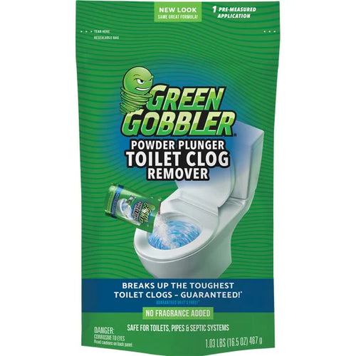 Green Gobbler Powder Plunger Toilet Clog Remover