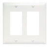 Pass & Seymour Thermoplastic Two Gang Decorator Wall Plate, White (2 Gang, White)