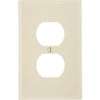 Leviton Mid-Way 1-Gang Smooth Plastic Outlet Wall Plate, Ivory