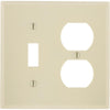 Leviton Oversized 2-Gang Thermoset Single Toggle/Duplex Outlet Wall Plate, Ivory