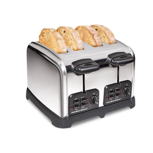 Hamilton Beach Classic 4 Slice Toaster with Sure-Toast Technology, Stainless Steel