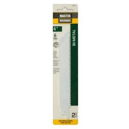 Reciprocating Saw Blade, 6-TPI, Bi-Metal/Cobalt, 6-In., 2-Pk.