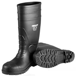 Steel-Toe Boots, Black PVC, 15-In., Men's Size 8, Women's Size 11