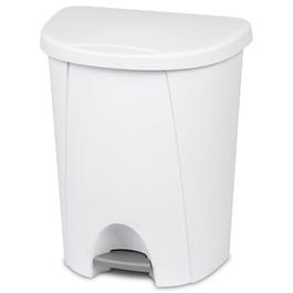 Step-On Wastebasket, White, 6.6-Gal.