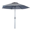 Stonington Market Umbrella, Gray/Blue Fabric, 9-Ft.