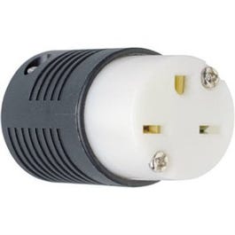 Straight Blade Connector, 2-Pole, 3-Wire Grounding, Black & White, NEMA 6-15R, 15-Amp, 250-Volt
