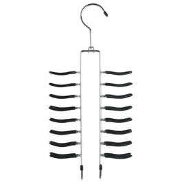 Tie & Belt Organizer, Chrome & Black Vinyl