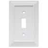 Toggle Wall Plate, 1-Gang, Wood Architectural, White MDF Material