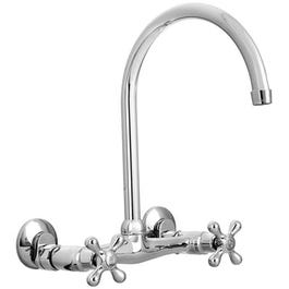 Wall-Mount Kitchen Faucet, High-Arc, Chrome-Plated