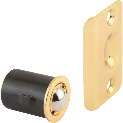 Prime-Line 3/4 In. x 1-3/16 In. Brass Drive-In Ball Bullet Catch & Strike