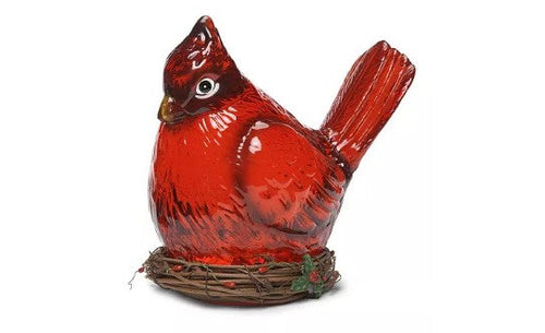 Roman Lighted Swirl Cardinal Snow Globe