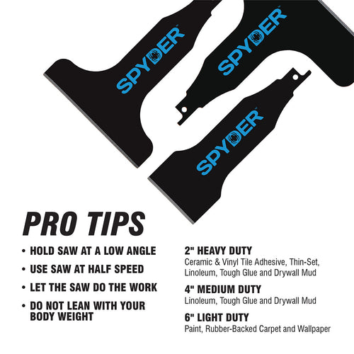 Spyder Scraper™ Blade Reciprocating Saw Attachment Set