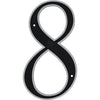 Hillman Black & Silver Reflective Plastic House Number 8