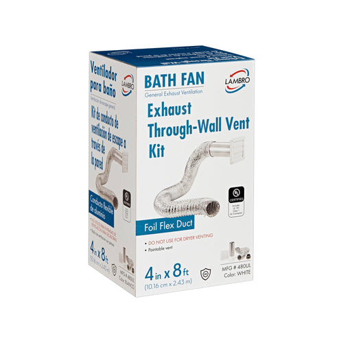 Lambro Industries Bath Fan Exhaust Through the Wall Louvered Vent Kit