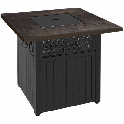 Four Seasons Courtyard Dual Heat Gas Fire Pit Wood-Look Top