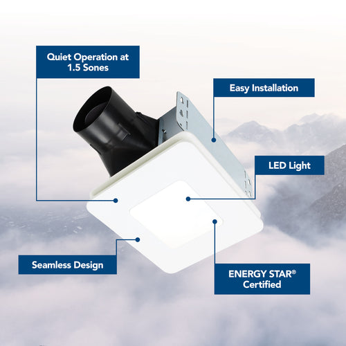 Broan-NuTone® Roomside Series Bathroom Exhaust Fan w/ LED Light, 60 CFM, Energy Star®