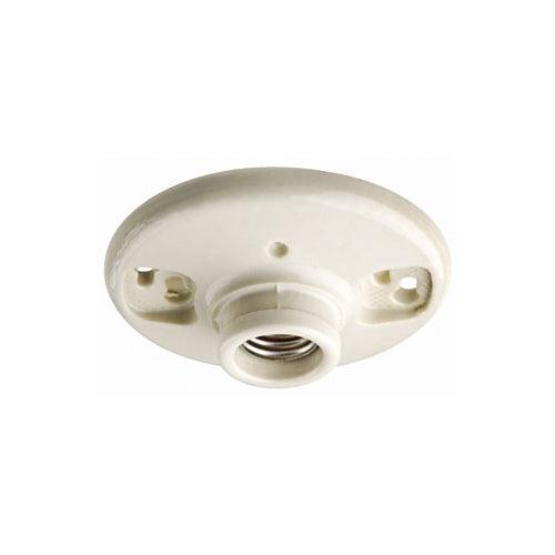 Leviton One-Piece Glazed Porcelain Outlet Box Mount, Aluminum, White