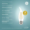 GE LED+ Dusk to Dawn LED Light Bulbs, Security Lights, 60 Watt Replacement, Medium Base, Decorative Candle Bulbs, Daylight (2 Pack)