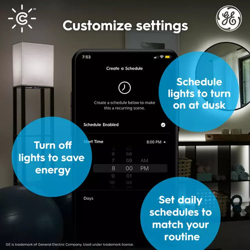 GE Cync BR30 Smart LED Light Bulb, Tunable Dynamic White WiFi Light, Works with Alexa and Google Home