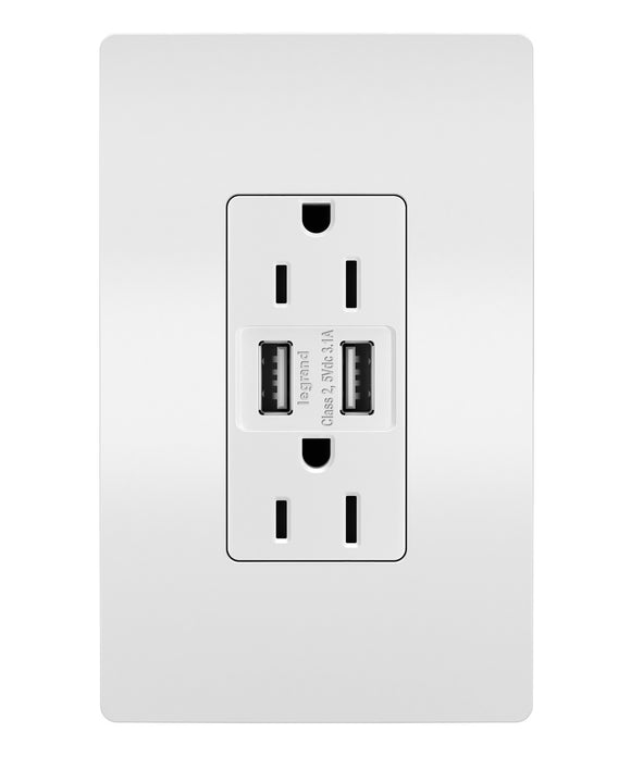 Legrand radiant® 3.1A USB Outlet Type A 15A Tamper-Resistant