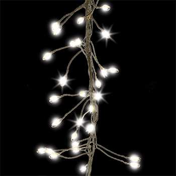 Holiday Bright Lights 420L Warm White Twinkle Big Seed Cluster Lights with Silver Wire (Box)