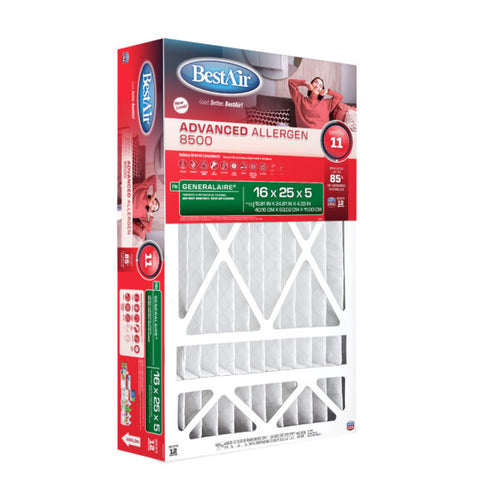 BestAir 16x25x5 Advanced Allergen 8500 Furnace Filters