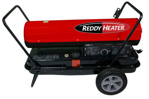 Reddy Heater RFA220CV 180,000-220,000 BTU Kero Forced Air Heater with Dual Heat Control, Wheels, Handles and Pressure Gauge Included