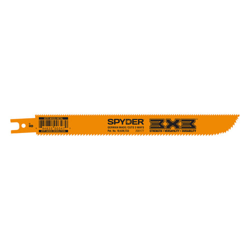 Spyder Double-Sided 8 Wood/Metal Cutting 6/10-TPI Reciprocating Saw Blade 3X3™