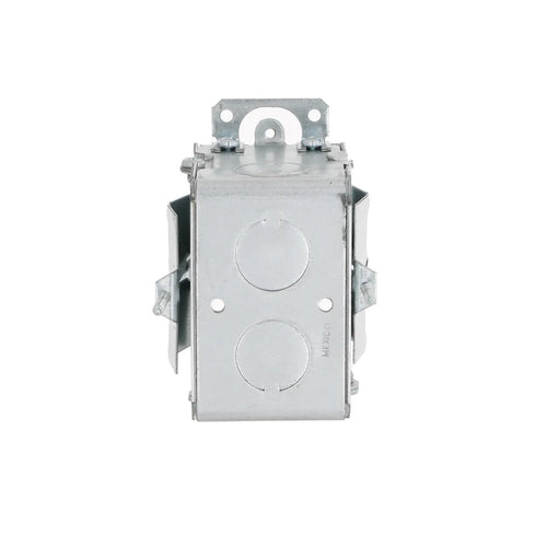 Hubbell 3 in. x 2 in. Switch Box, Gangable, 2-1/2 in. Deep, Eight 1/2 in. KO's, Tigergrip, Old work, Plaster Ears