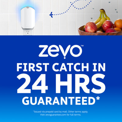 ZEVO Flying Insect Trap, Fly Trap (1 Plug-In Base + 1 Cartridge) 3 in 1