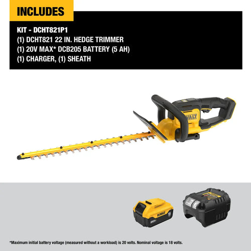 DeWalt 20V MAX* 22-In. Cordless Hedge Trimmer Kit