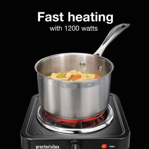 Proctor Silex 1200 Watt Cooktop (black) Single Burner