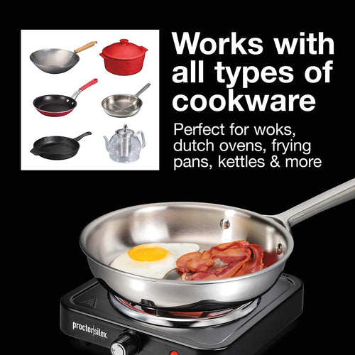 Proctor Silex 1200 Watt Cooktop (black) Single Burner