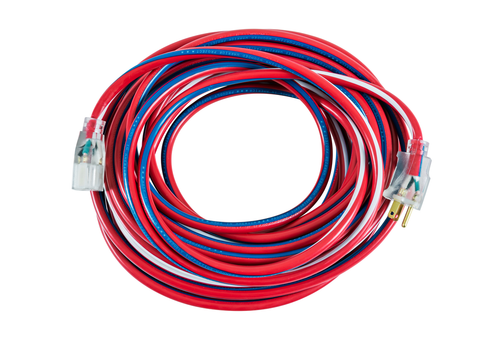 Southwire 12/3 SJTW 50' Red/White/Blue Outdoor Extension Cord With Power Light Indicator, USA 250th Anniversary Edition