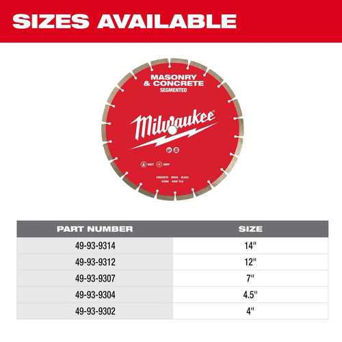 Milwaukee 4-1/2 Segmented Masonry & Concrete Diamond Blade