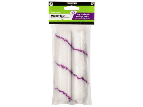 Shur-Line Better Refill 6” Microfiber Mini Roller Cover 1/2 Nap 2PK