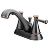 Centerset Lavatory Faucet With Pop-Up, 2 Zinc Lever Handles, Brushed Bronze